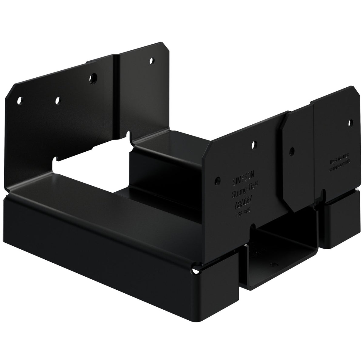 Simpson ABA66PC Outdoor Accents ZMAX, Black Powder-Coated Adjustable Standoff Post Base for 6x6