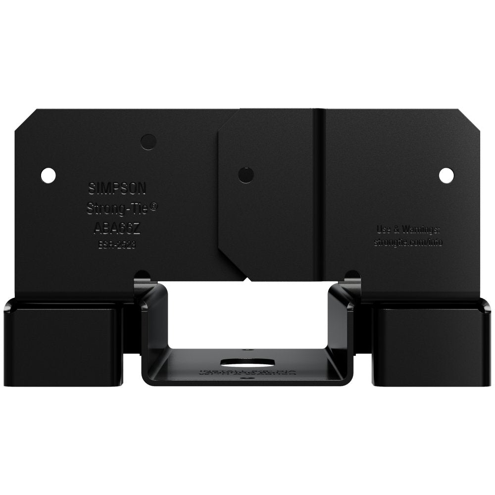 Simpson ABA66PC Outdoor Accents ZMAX, Black Powder-Coated Adjustable Standoff Post Base for 6x6