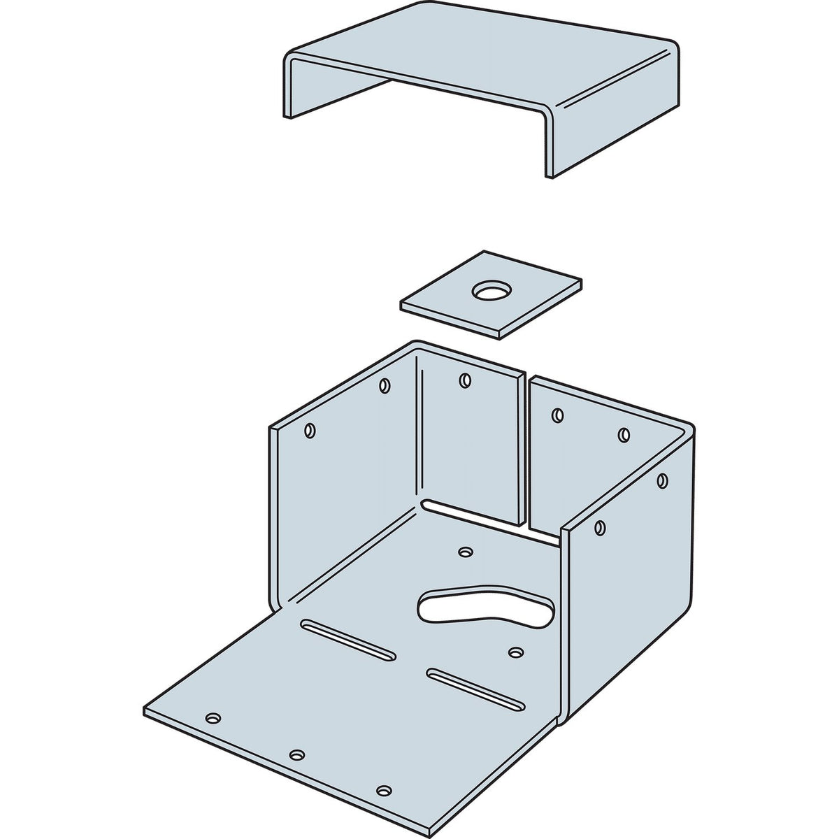 Simpson 4 x 6 Adjustable Post Base with Wind Uplift, ZMAX ABW46Z