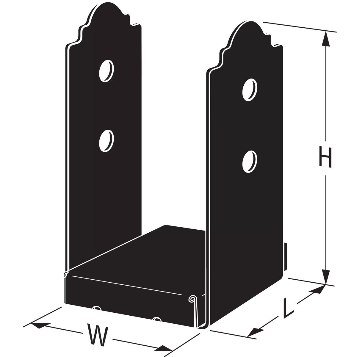 Simpson APB3.75 Ornamental Post Base 3.75" Black Powder Coated