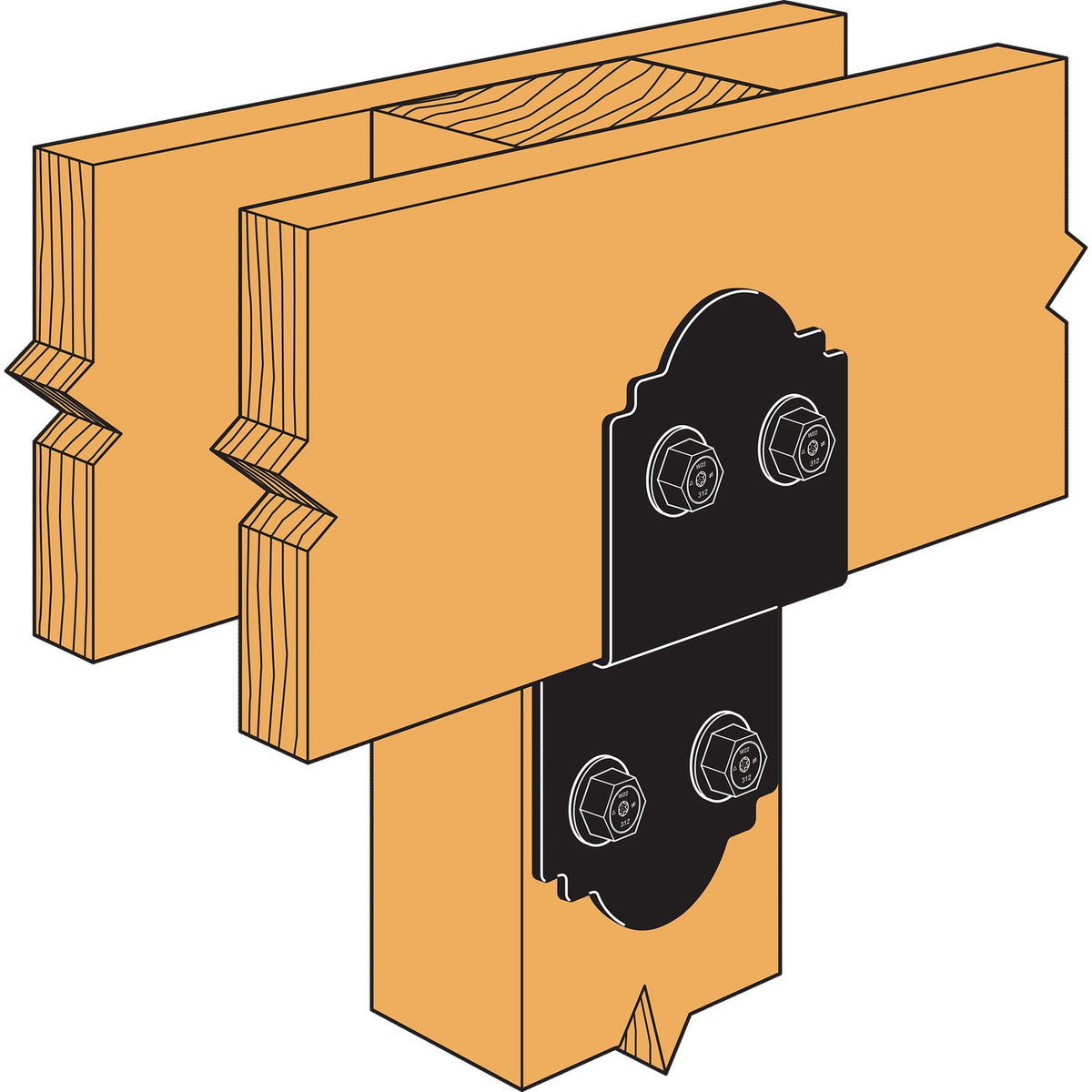 Simpson APDJT2-6 Ornamental Deck Joist Tie - Black Powder Coat