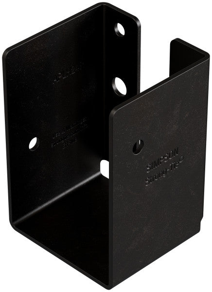 Black metal bracket on a white background