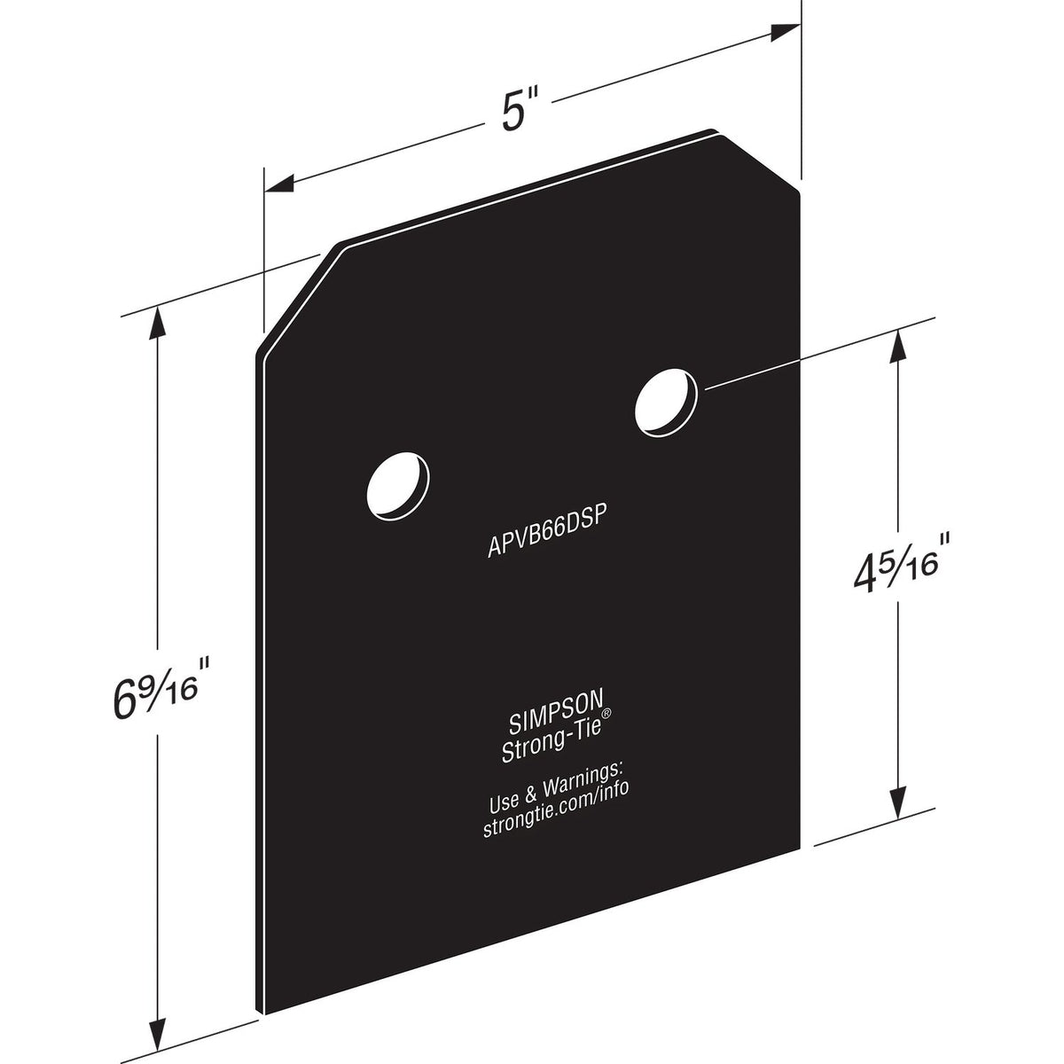 Simpson APVB66DSP 6x Avant Decorative Post Base Plates - Black Powder Coat