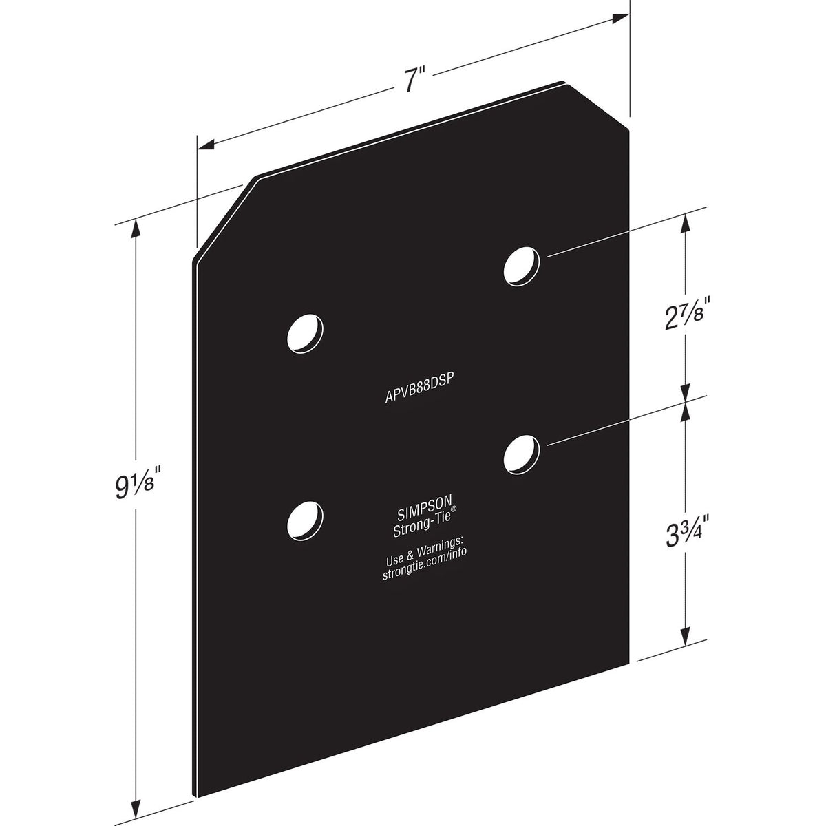 Simpson APVB88DSP 8x Avant Decorative Post Base Plates - Black Powder Coat