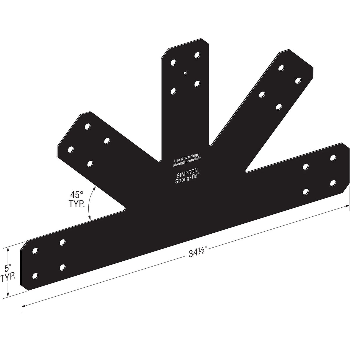 Simpson APVGP1212 Avant Decorative Gable Plate 12:12 pitch, Black Powder Coat