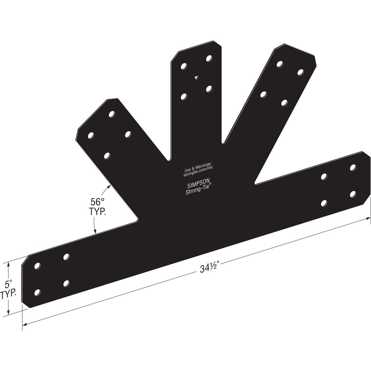Simpson APVGP812 Avant Decorative Gable Plate 8:12 pitch, Black Powder Coat