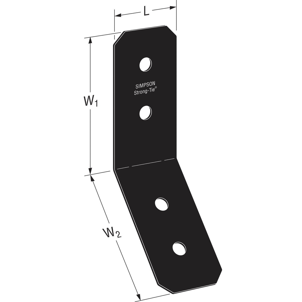 Simpson APVKB45-4 Decorative Knee Brace Connector - Black Powder Coat