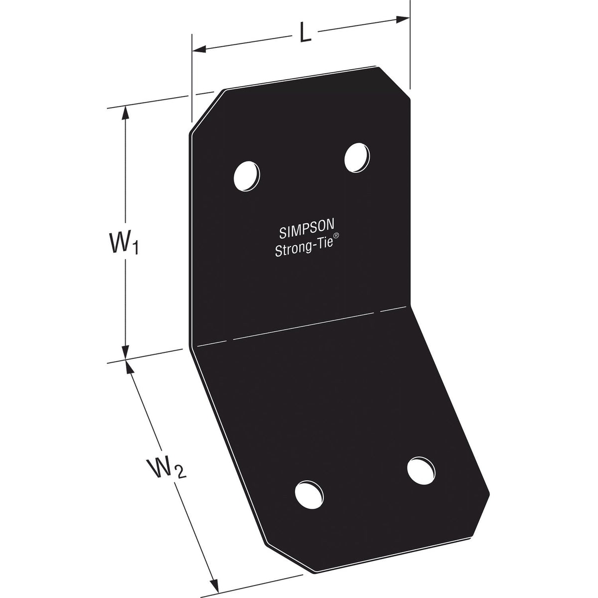 Simpson APVKB45-6 Decorative Knee Brace Connector - Black Powder Coat