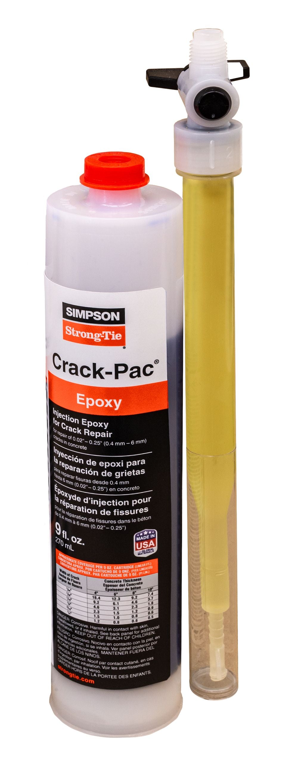 Simpson CRACK-PAC Injection Epoxy Kit ETIPAC2G10KT