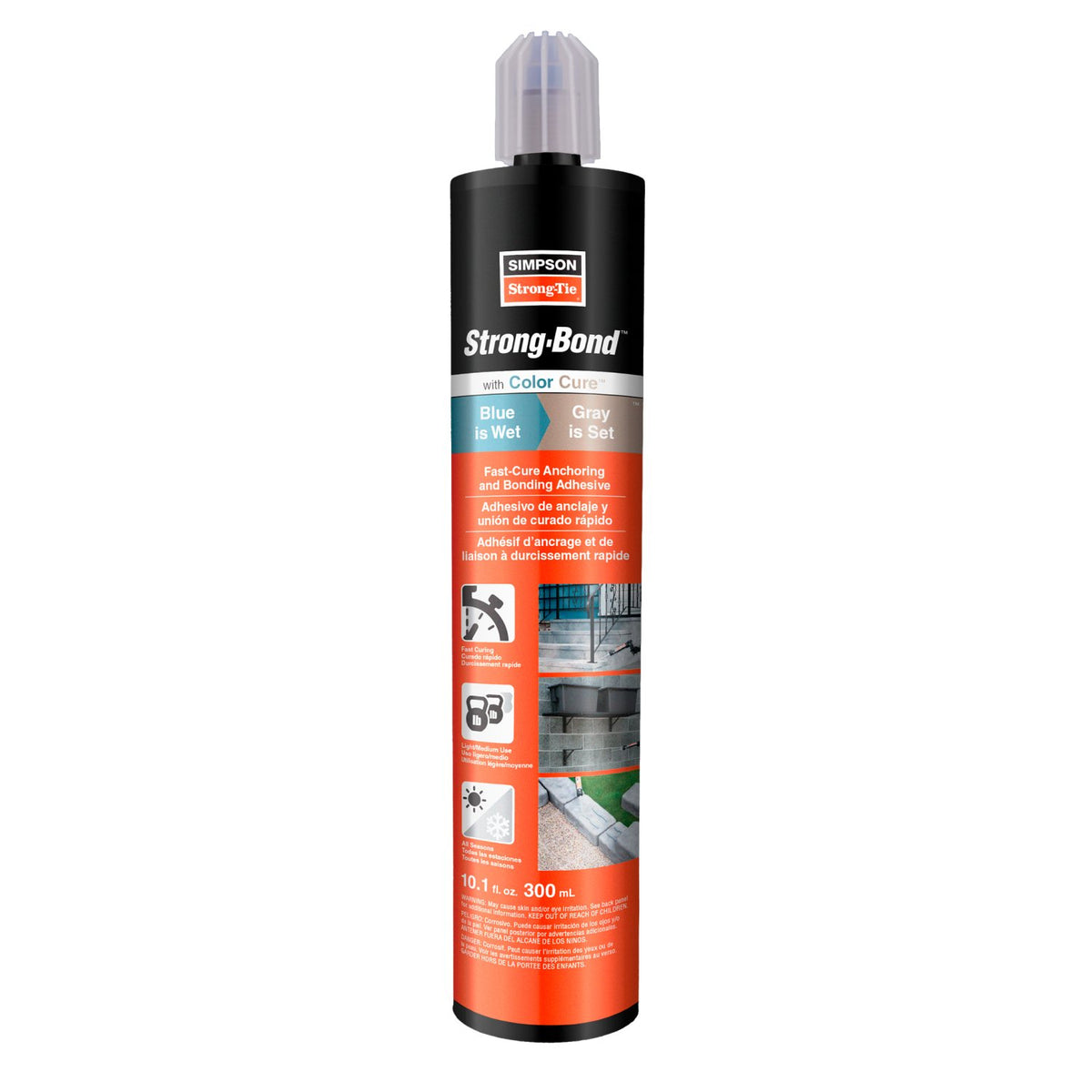 Simpson Strong-Bond adhesive can on a white background