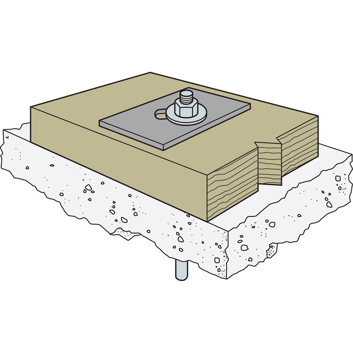 Simpson 3 x 3 Slotted Bearing Plate with 5/8" Bolt Dia. LBPS 5/8