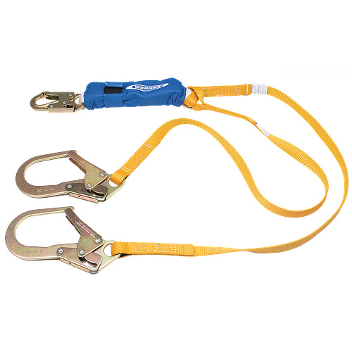 DeCoil Twinleg Lanyard (1" web, Snaphook and Rebar Hooks) 6 Ft