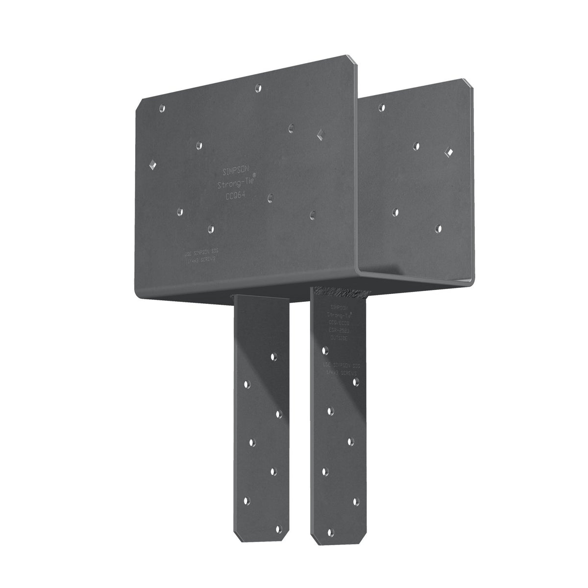 Simpson CCQ64SDS2.5 Column Cap 6x Beam 4x Post 7-Ga Steel w/SDS Heavy-Duty Connector Screws