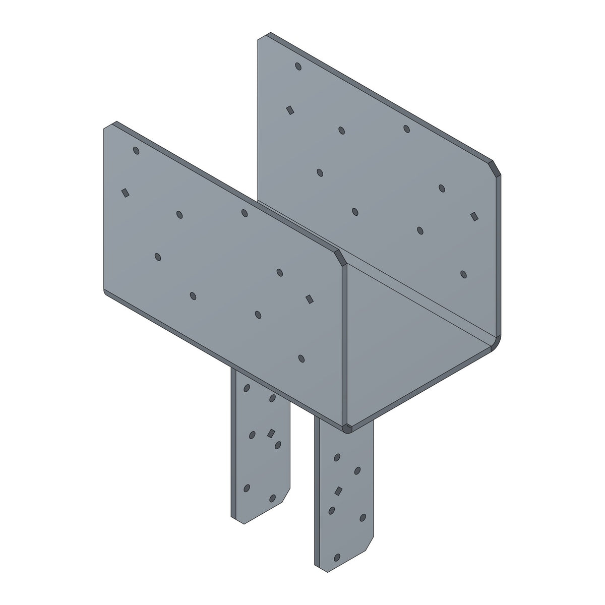 Simpson CCQ74SDS2.5 Column Cap for 6-3/4 in Beam and 4x Post 3-Ga Steel w/SDS Screws