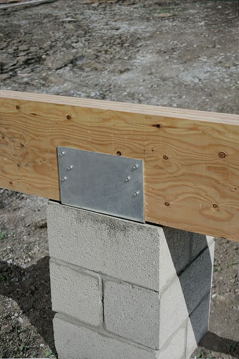 CCQM Column Cap for GFCMU and Concrete Piers Installed