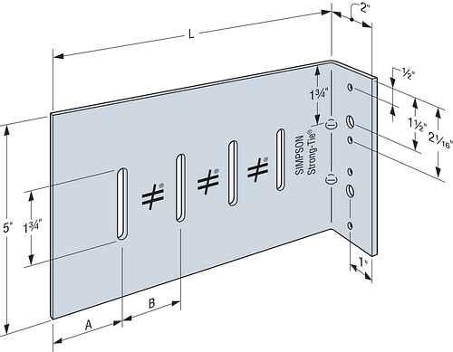 Simpson SC82-5/118-KT25 2 x 8 Bypass Framing Slide Clip W/Screws (25 Pk)