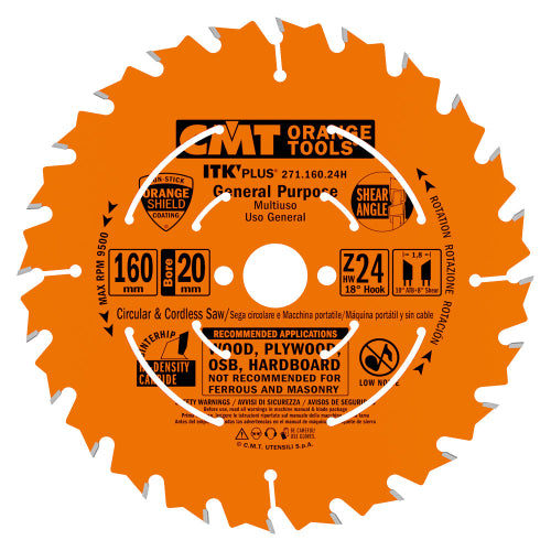 CMT-271.160.24H Fast Framing Saw Blade 160 x 20mm T=24