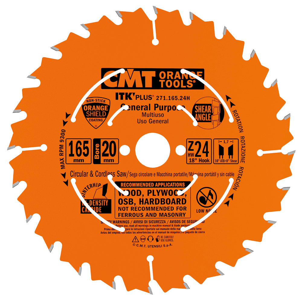 CMT-271.165.24H Fast Framing Saw Blade 6-1/2” x 20mm T=24