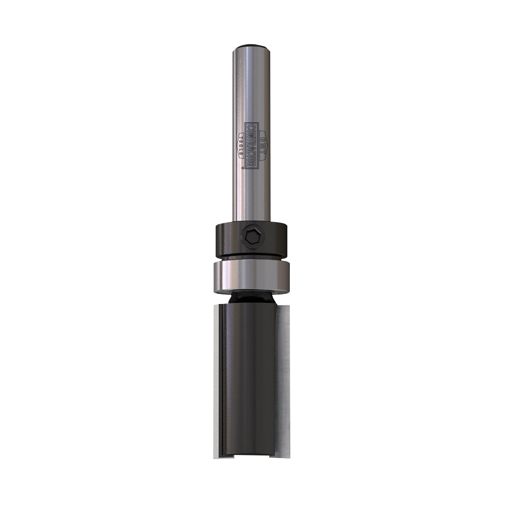 A close-up of a cylindrical metal component with a brushed silver upper section, a black middle band, and a matte black lower section, shown against a light gray background.