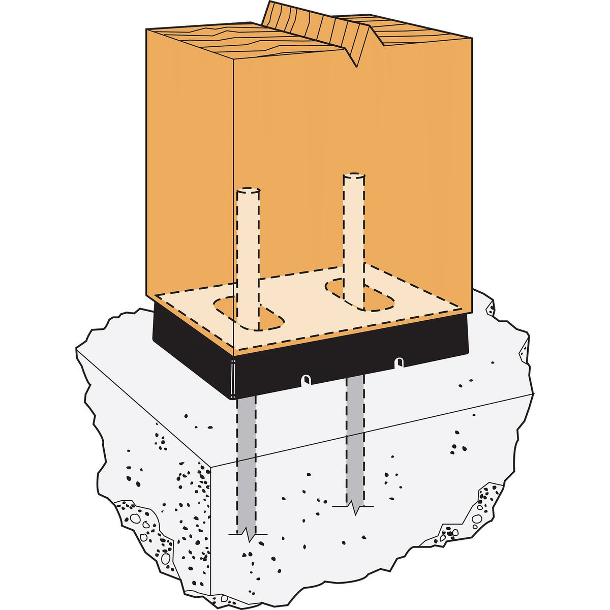 Simpson 4 x 6 Black Composite-Plastic Standoff Post Base CPS46