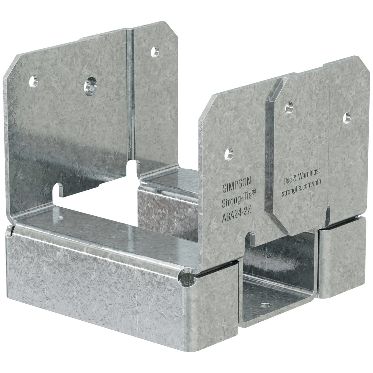 Simpson Strong-Tie ABA24-2Z Double 2x4 Adjustable Post Base - Zmax