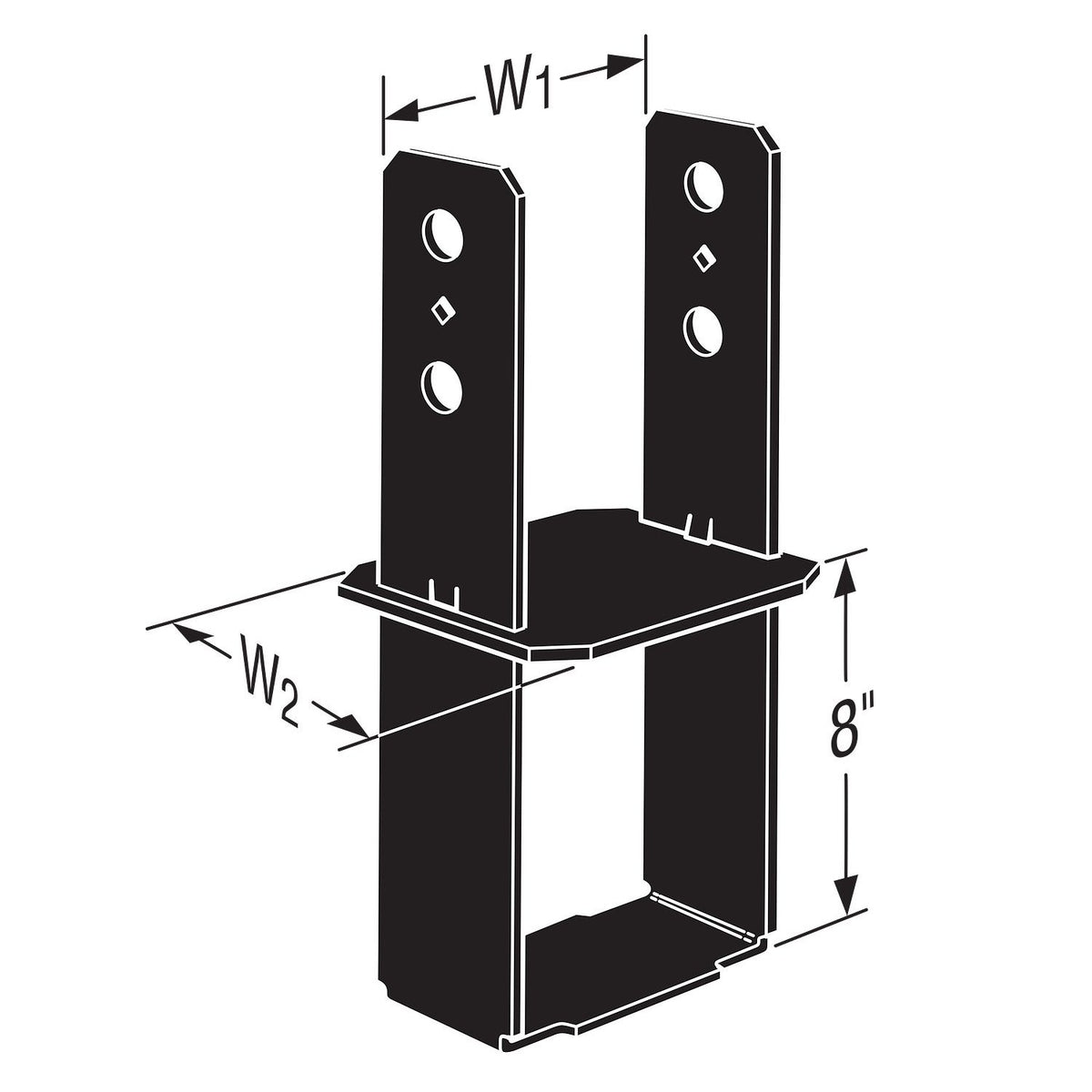 HGUS Heavy Girder Hanger showing size specifications