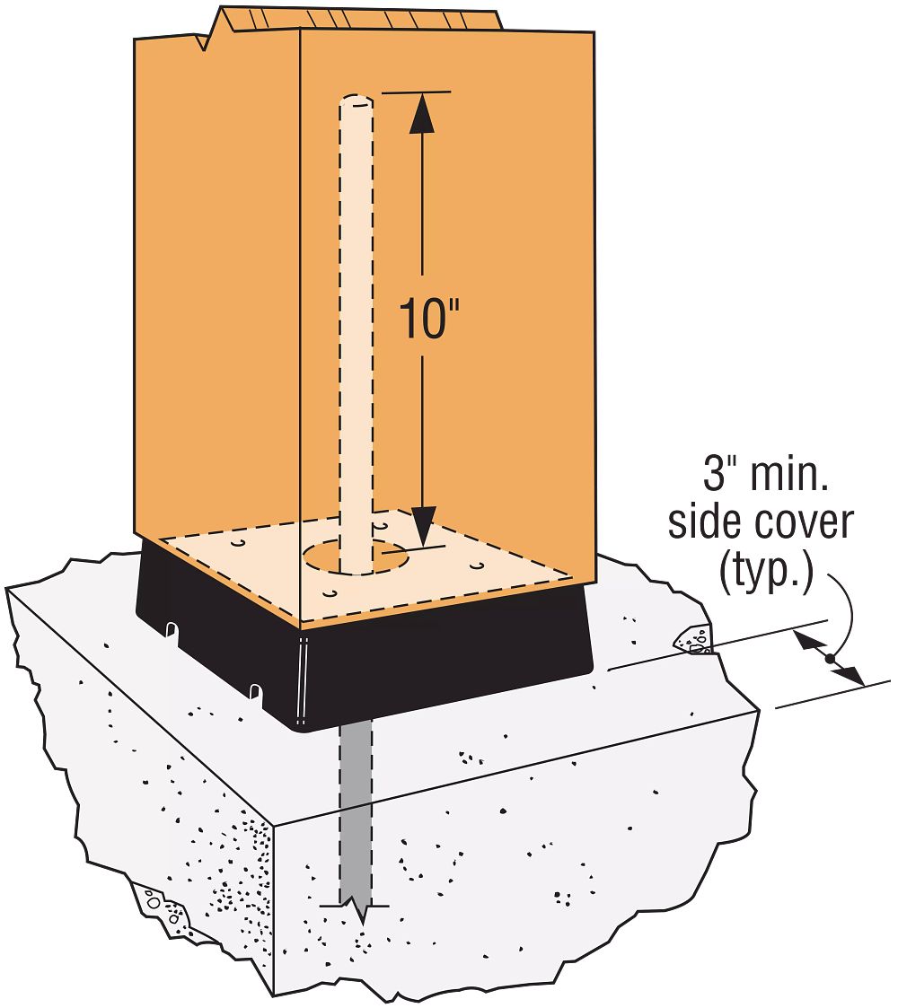 Simpson 8 x 8 Black Composite-Plastic Standoff Post Base CPS7
