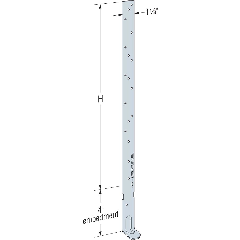 Simpson HETA20 16" w/4" Embed Truss Anchor