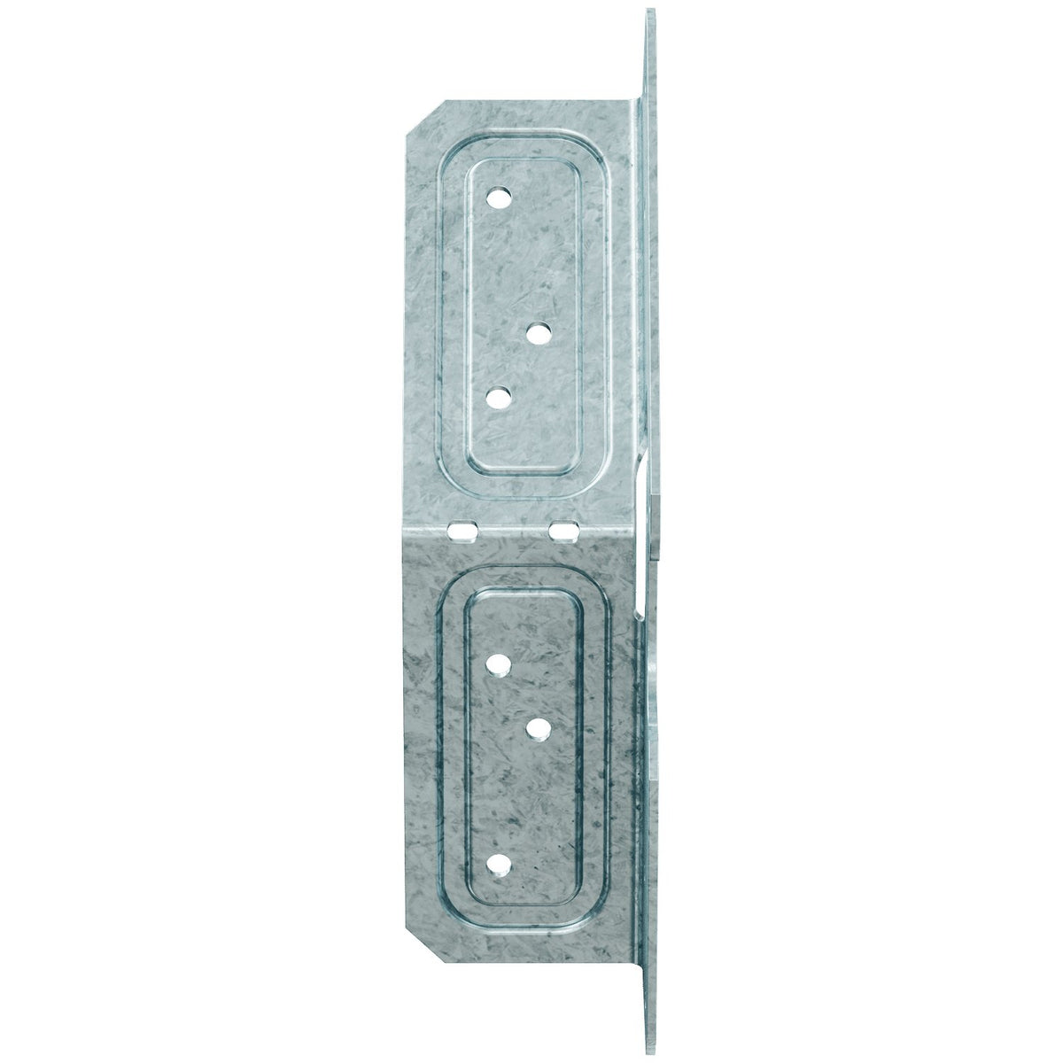 Technical drawing of a metal bracket with dimensions labeled
