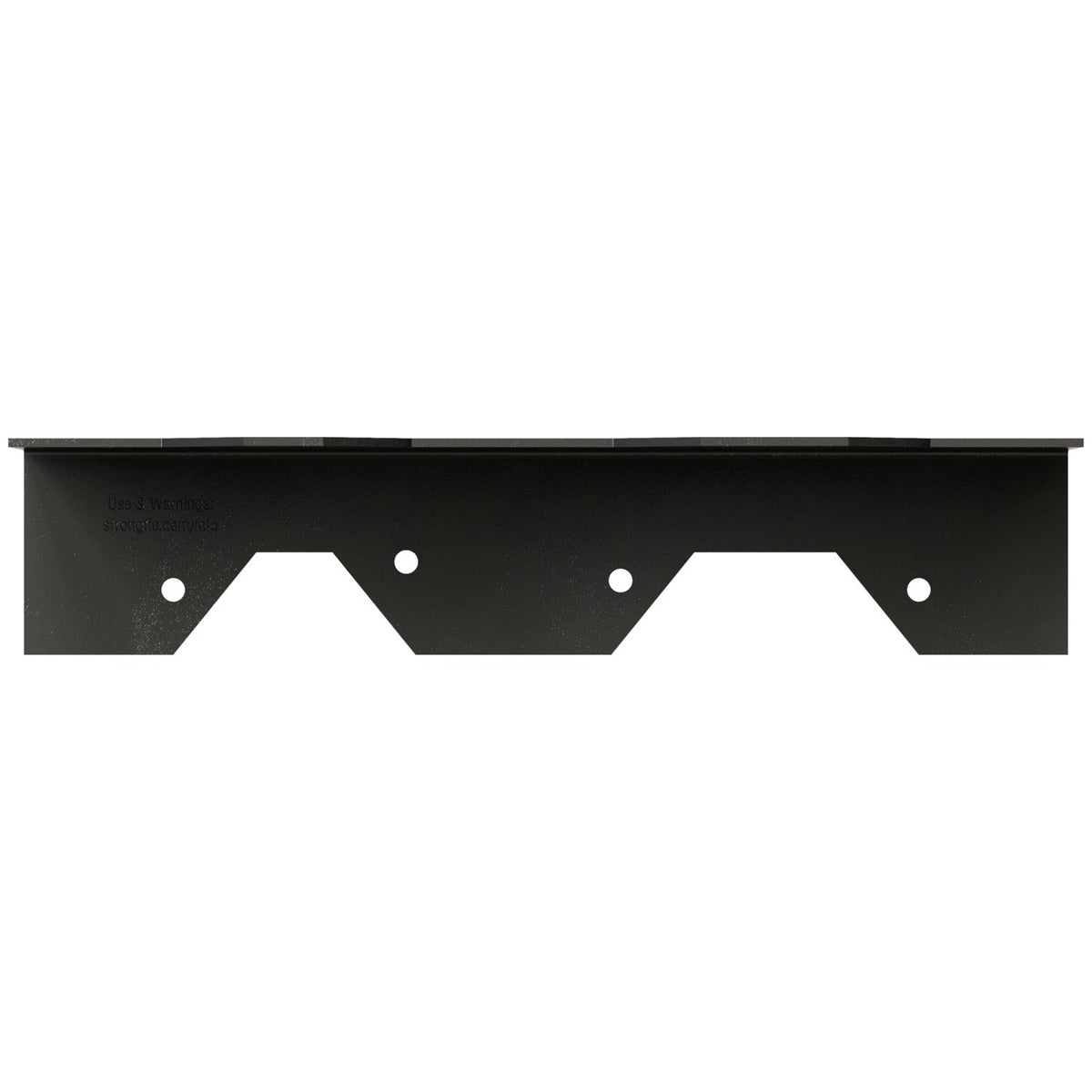 Wooden beam with a metal bracket on a blue background