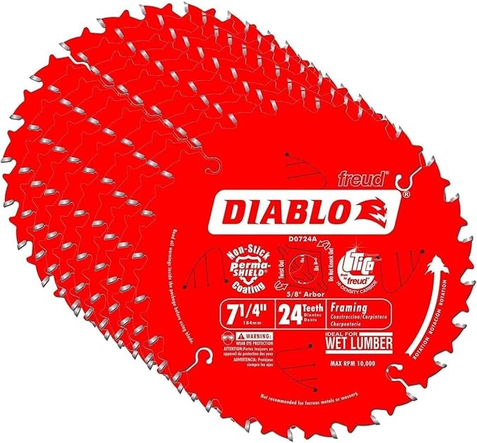 Diablo D0724A 7-1/4" 24T Diablo Circular Saw Framing Blade