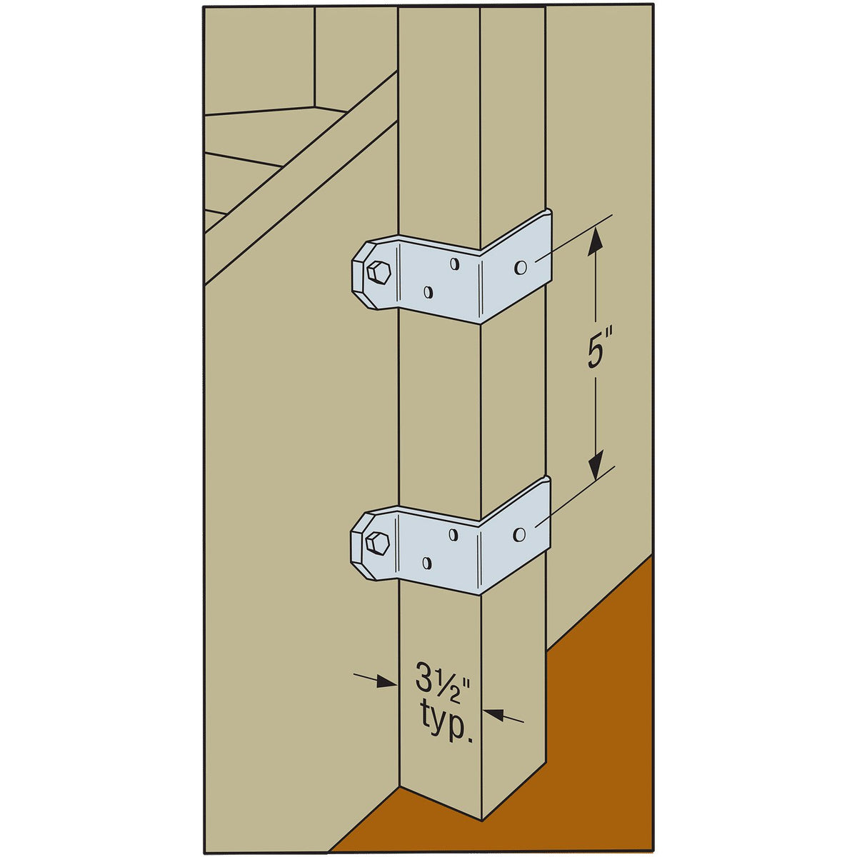 Simpson 2 x 4 Deck Post Tie - ZMAX Finish DPT5Z