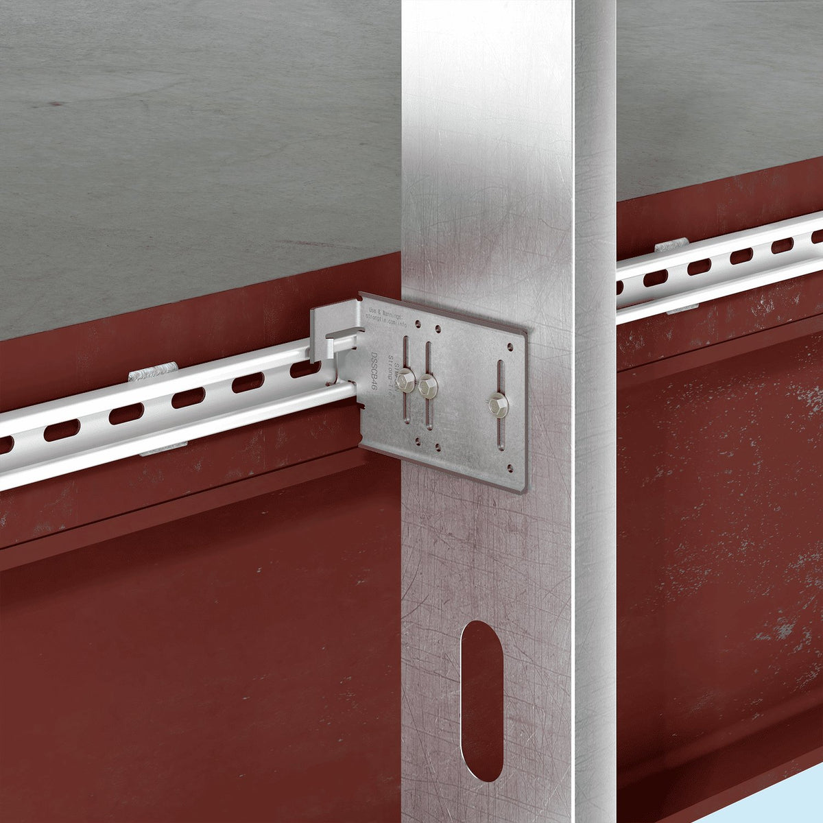 Simpson DSSCB48-KT25 4x8 Bypass Framing Drift Strut Connector 12 Ga G90 Galvanized w/Screws 25-Pack