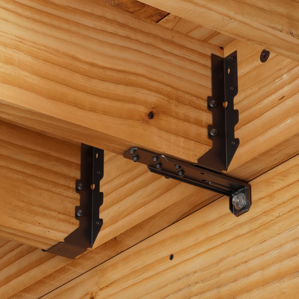 Simpson DTT1PC Outdoor Accents DTT1PC ZMAX, Black Powder-Coated Deck Tension Tie for 2x