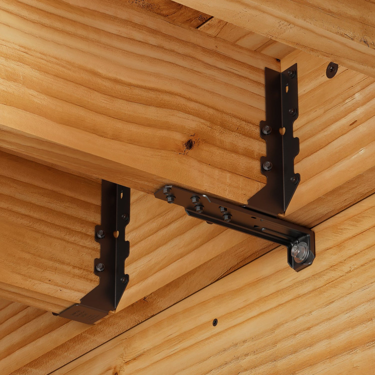 Simpson DTT1PC Outdoor Accents DTT1PC ZMAX, Black Powder-Coated Deck Tension Tie for 2x