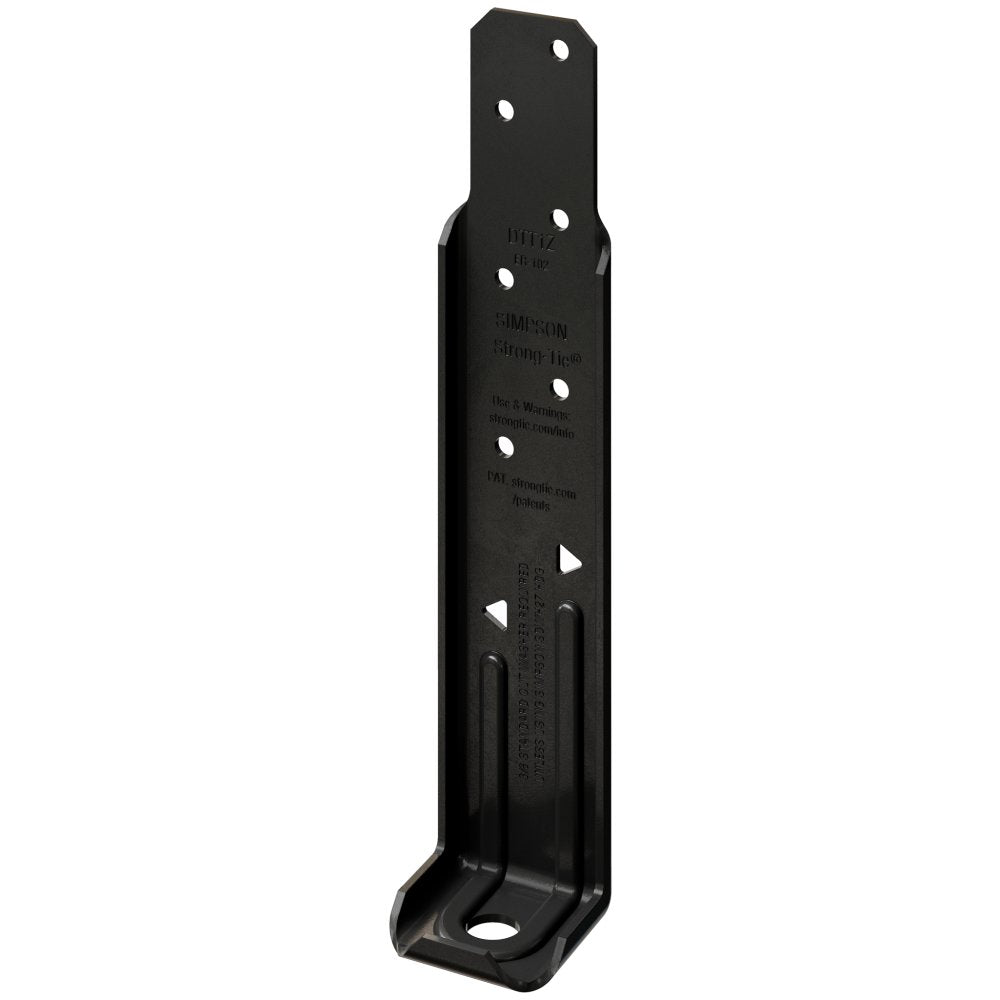Simpson DTT1PC Outdoor Accents DTT1PC ZMAX, Black Powder-Coated Deck Tension Tie for 2x