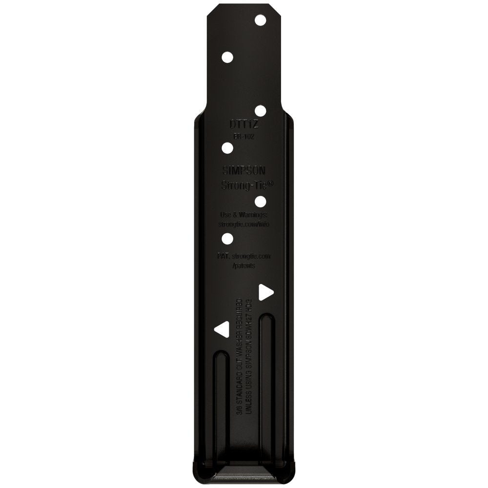 Simpson DTT1PC Outdoor Accents DTT1PC ZMAX, Black Powder-Coated Deck Tension Tie for 2x