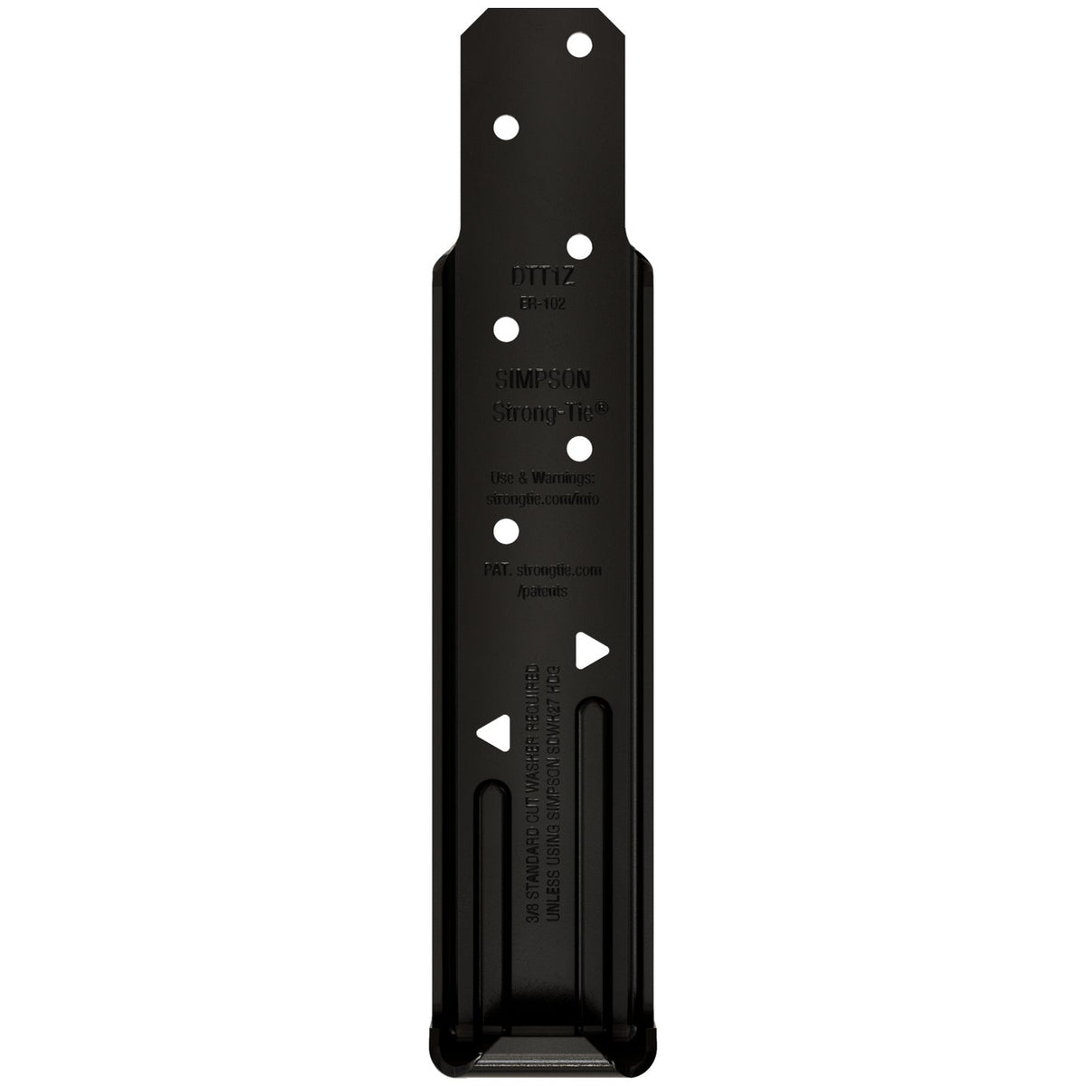 Simpson DTT1PC Outdoor Accents DTT1PC ZMAX, Black Powder-Coated Deck Tension Tie for 2x