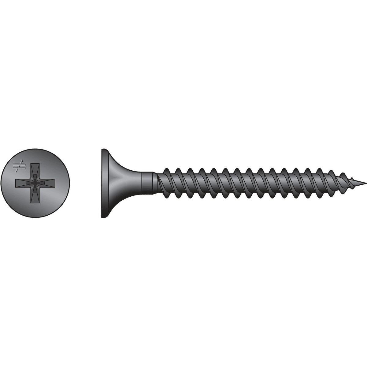 Simpson #6 x 1-1/4 in. Collated Drywall-to-CFS Screw Gray Phosphate Bugle Head Fine Thread 2500-Pk