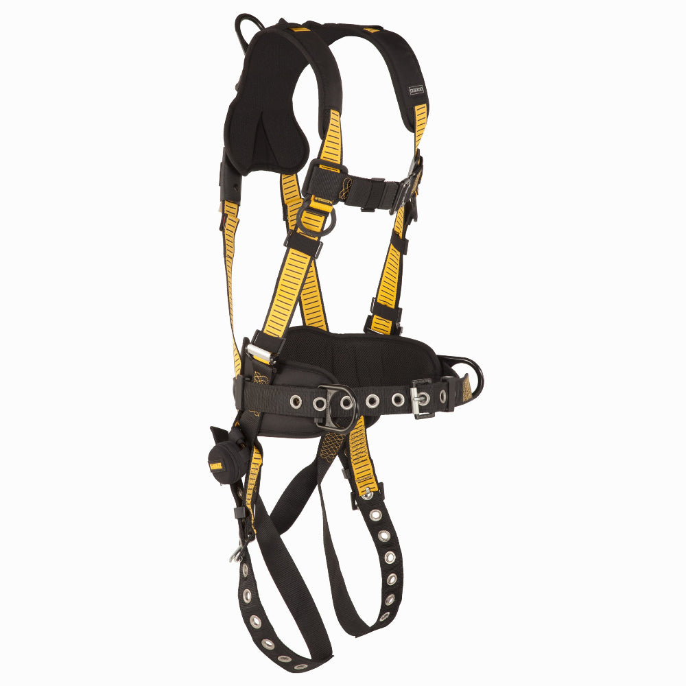 DeWALT D3000 Safety Harness Vest Style, with Belt, 5-Point, Back and Side D-Rings, QC Chest, TB Legs (S-M)