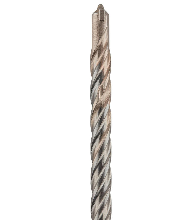 Drill bit with a spiral design on a white background