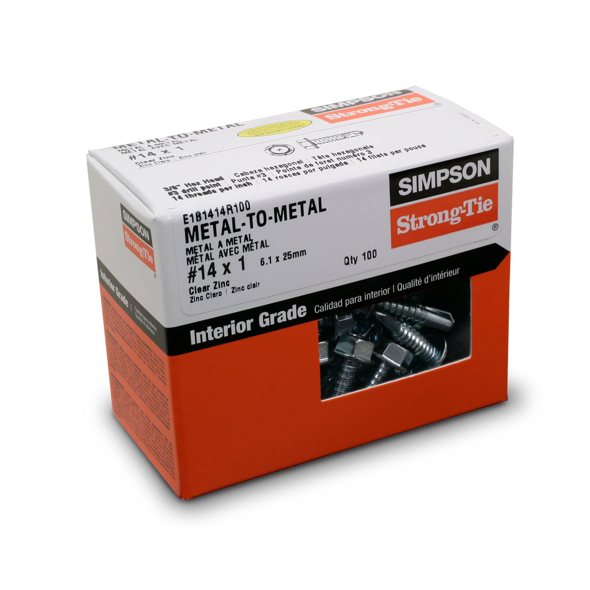 Simpson Strong-Tie Metal-To-Metal interior grade clear zip tie boxes containing 100 units of