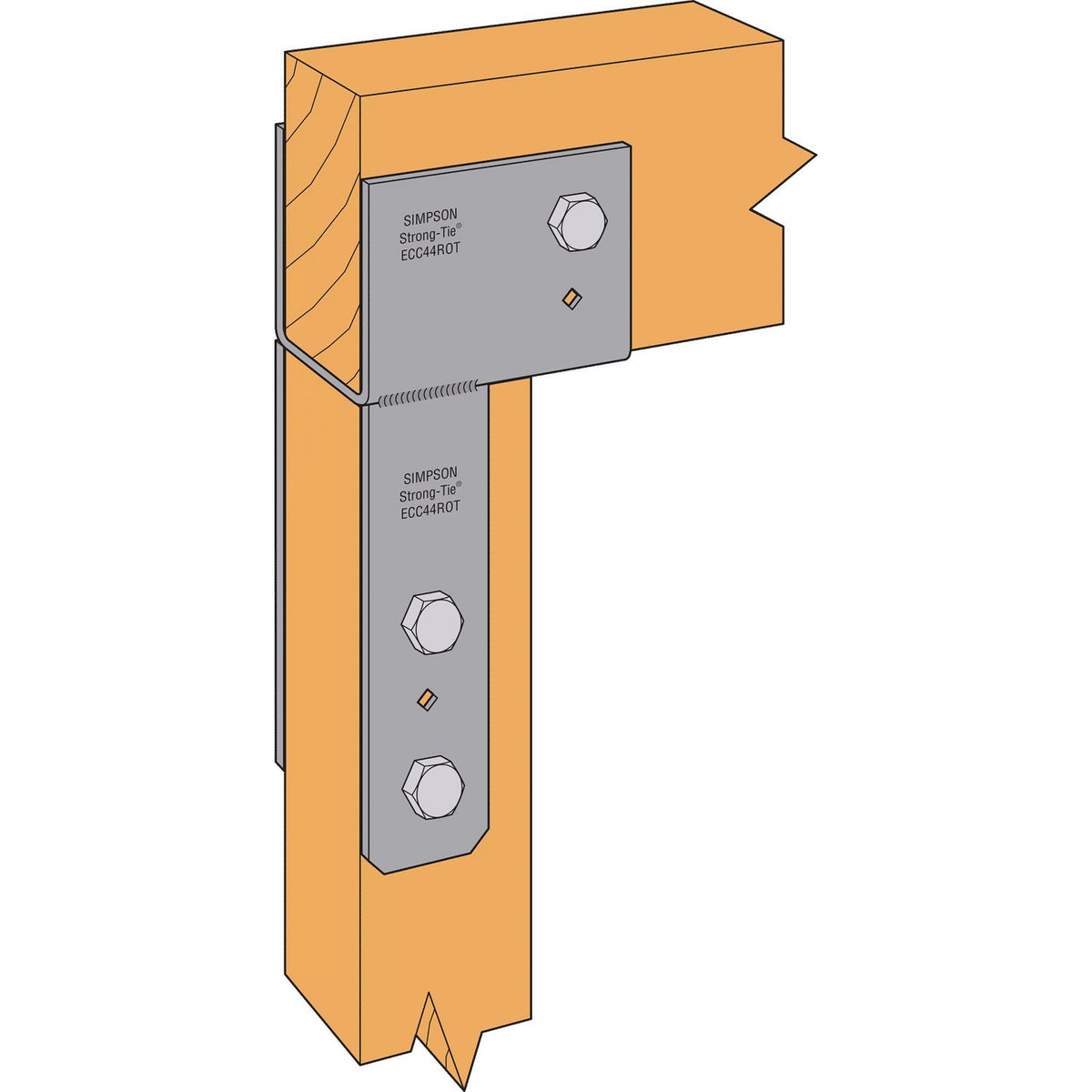 Simpson ECC44ROT 4x Beam 4x Post End Column Cap Rotated Straps