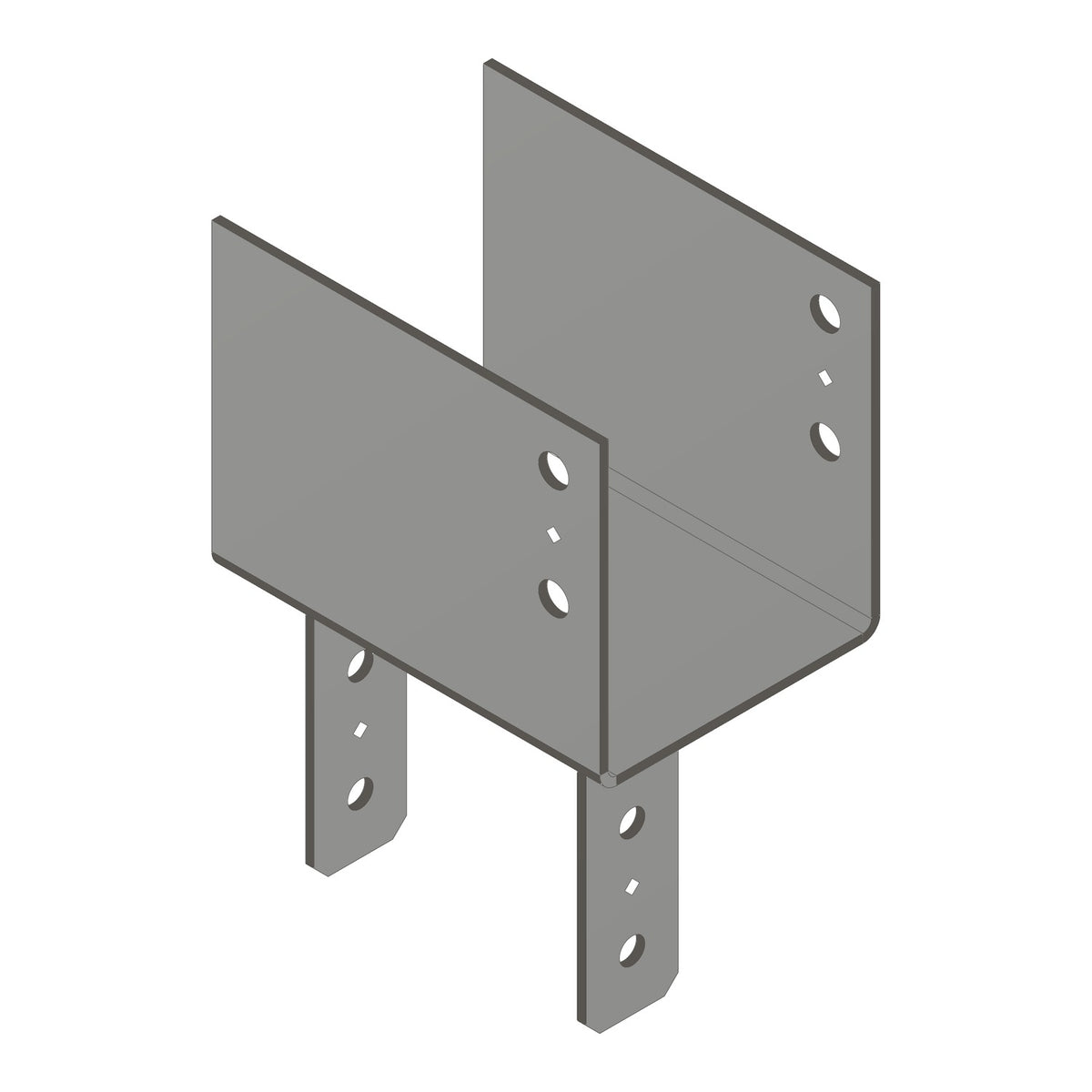 Simpson ECC7 1/8-7 1/8 End Column Cap for 7 in Beam and 7 in Post 3-Ga Steel Gray Paint