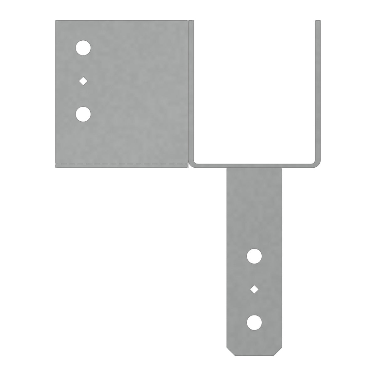 Simpson ECCLL666 L-Shape End Column Cap 6x Main Beam 6x Post 6x Side Beam Skewed Left 7-Ga Steel
