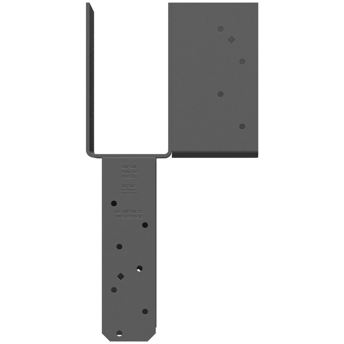 Simpson ECCLLQ464HDG L-Shape End Column Cap 4x Beam 6x Post Skewed Left HDG 7-Ga Steel w/SDS Screws