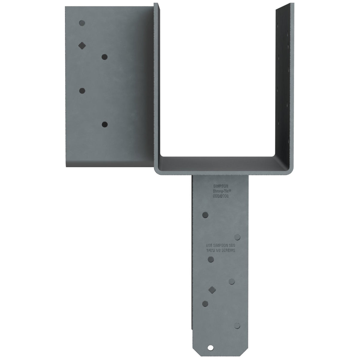 Simpson ECCLLQ666SDS L-Shape End Column Cap 6x Beam 6x Post Left Skew 7-Ga Steel w/SDS Screws
