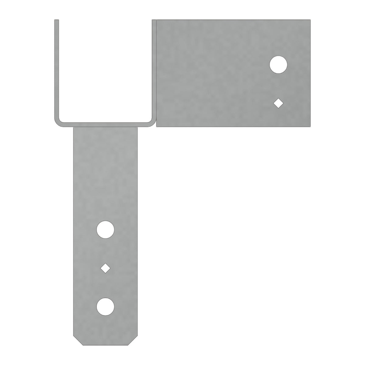 Simpson ECCLR444HDG HDG L-Shape End Column Cap Right for 4x Main Beam 4x Post 4x Side Beam 7-Ga Steel