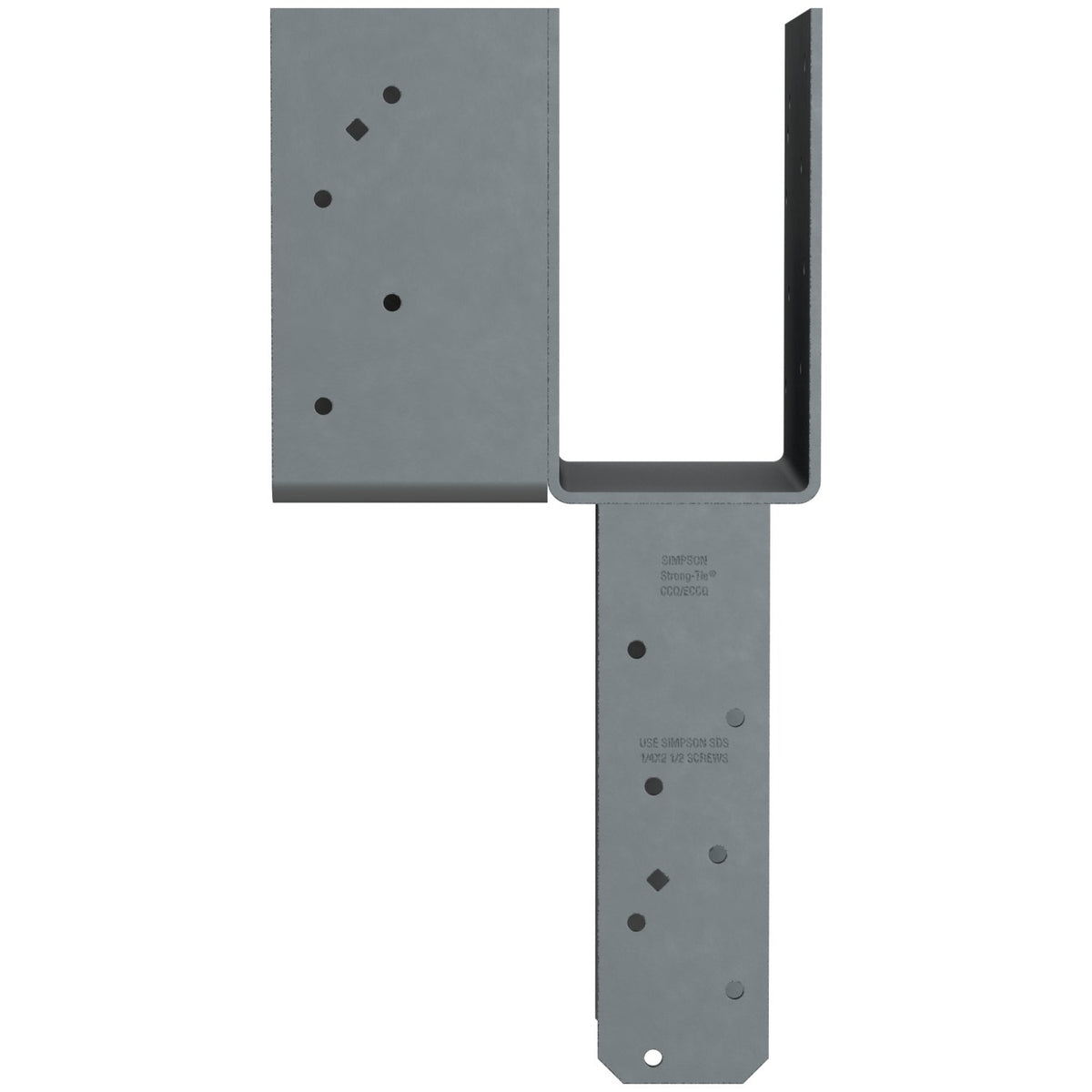 Simpson ECCLRQ444SDS L-Shape End Column Cap Right 4x Beam 4x Post 7-Ga Steel w/SDS Screws