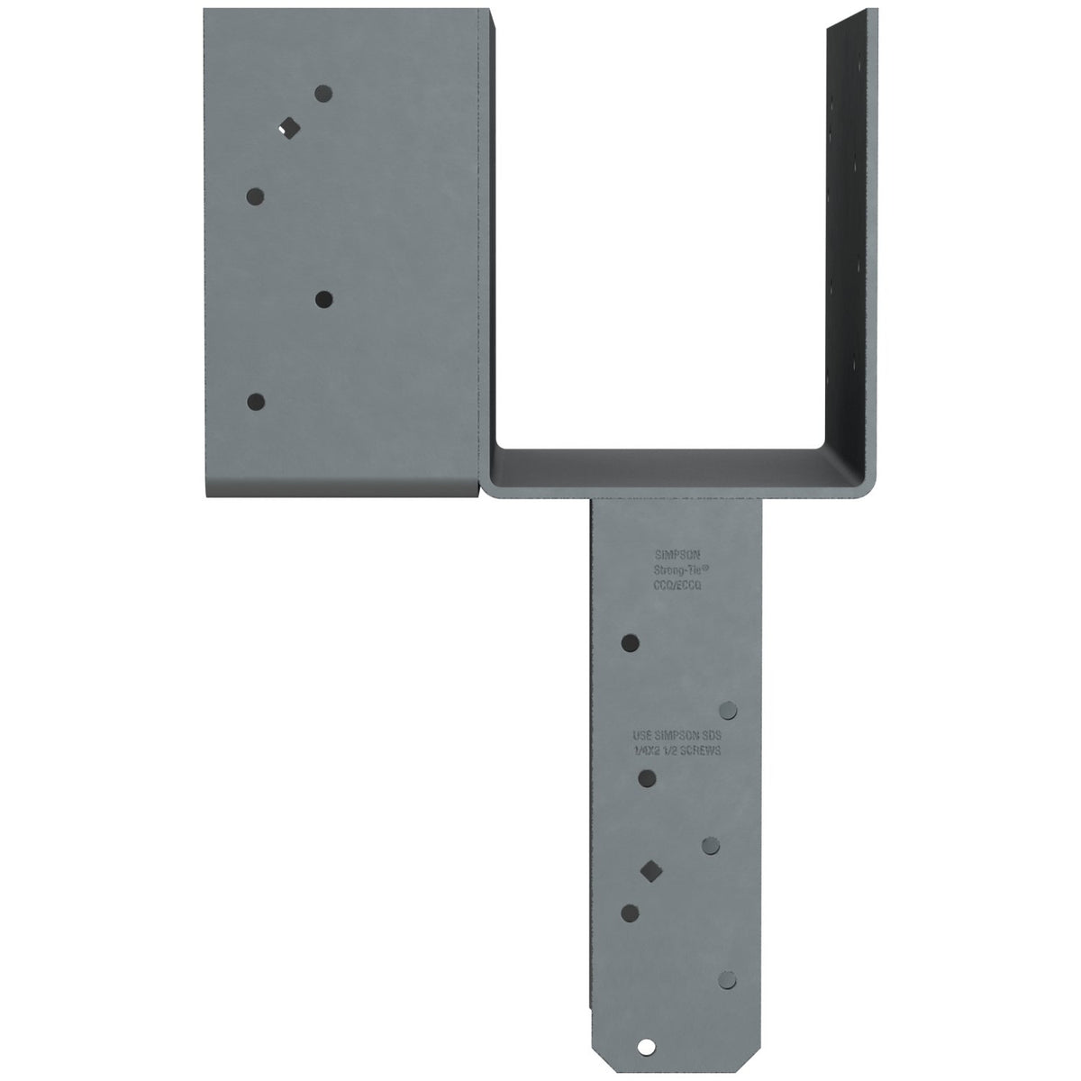 Simpson ECCLRQ666SDSHDG HDG L-Shape End Column Cap Right 6x Beam 6x Post 7-Ga Steel w/SDS Screws